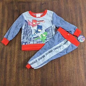 PJ Masks Wings Stripes Shields Boys Pullover and Jogger 2 Piece Outfit Set, 24 M